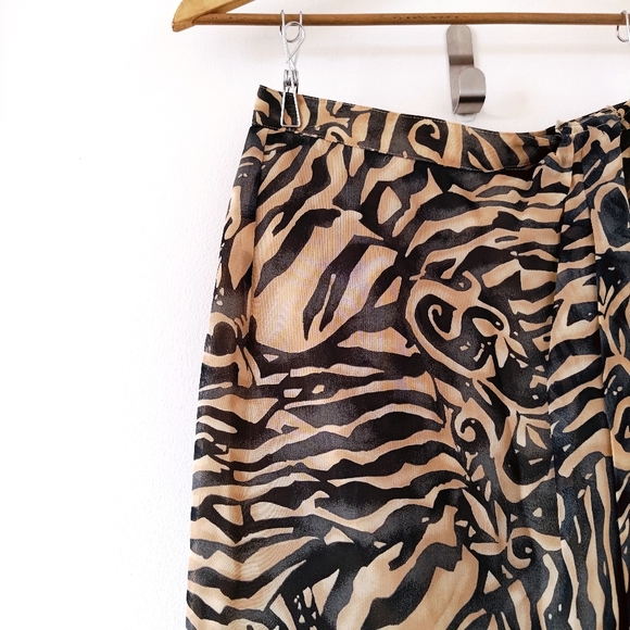 Vintage Georgiou Studio mid-length skirt, animal print (size 0-2) - Picture 2 of 13